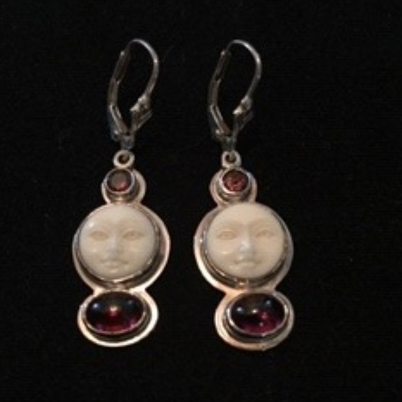 Misti Martin Jewelry - Misti Martin moon face garnet silver earrings